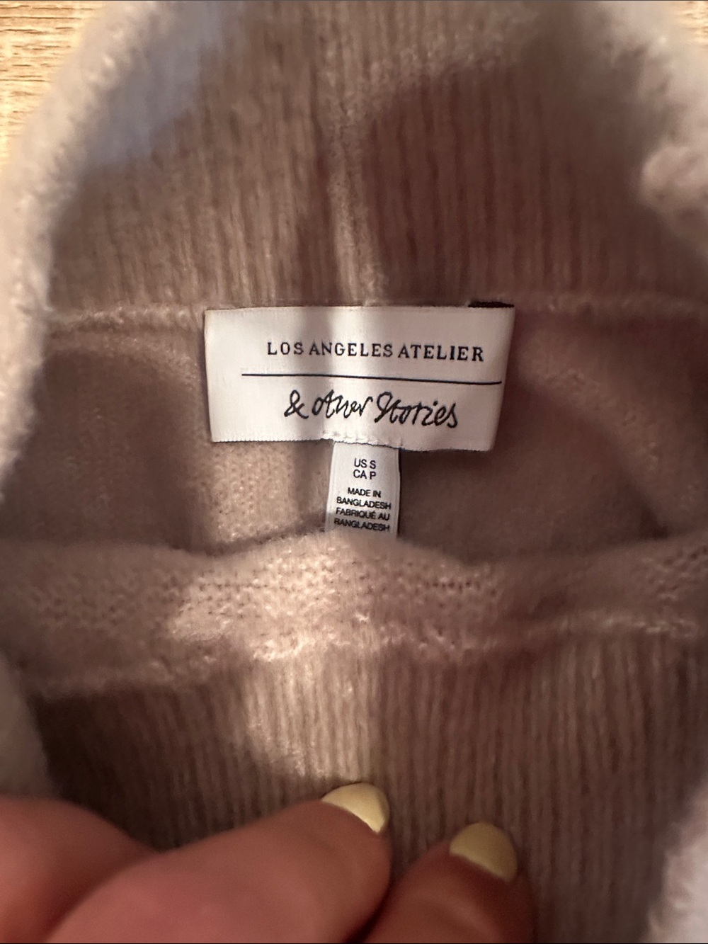 & Other Stories Sage Green Mock Neck Sweater - Picture 4 of 5
